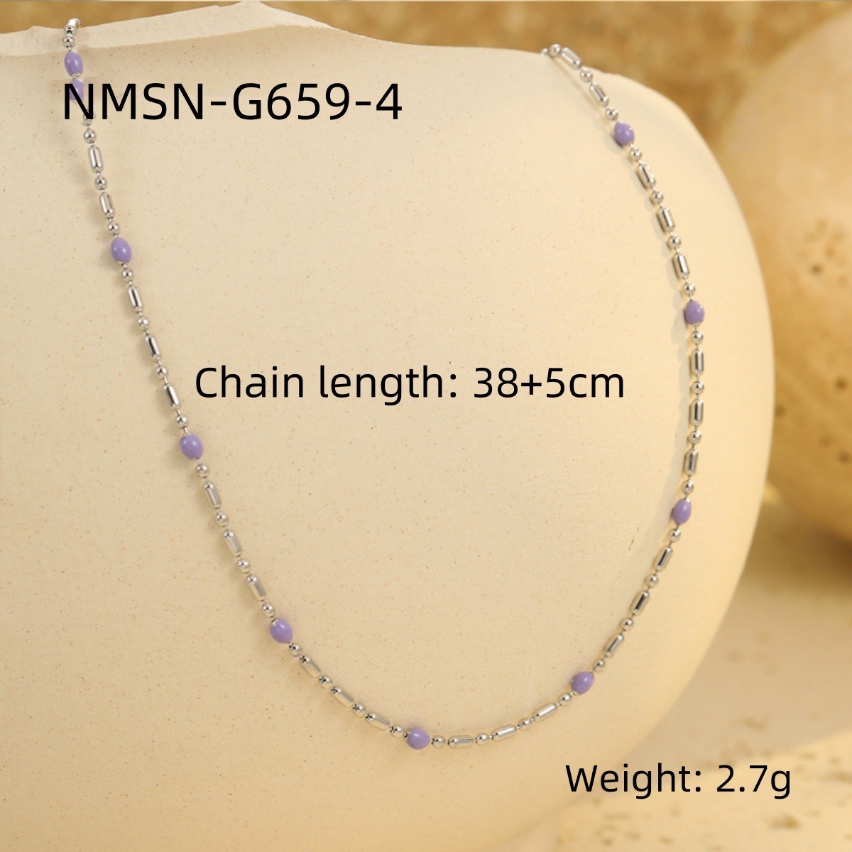 8:Nmsn-g659-4 steel color purple rice beads