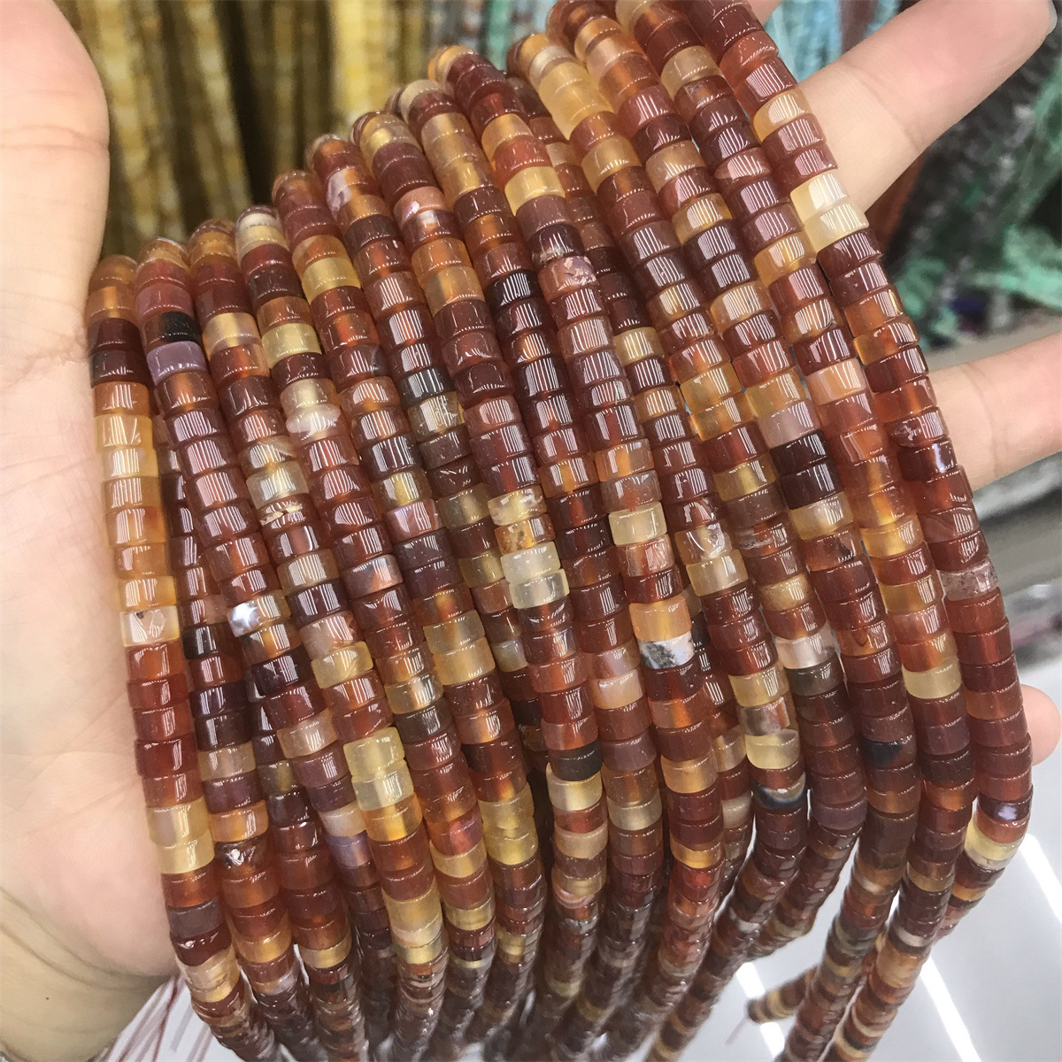 Haixi piece: 3*6mm red agate