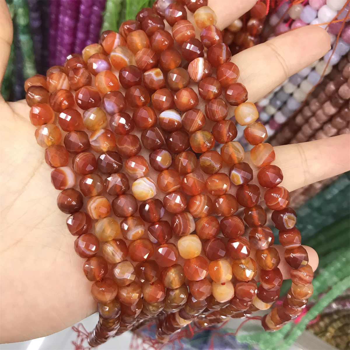 Cube sugar: 8mm red agate