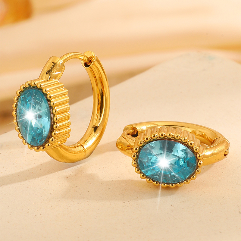 4:gold and rose gold color plated with light blue clay