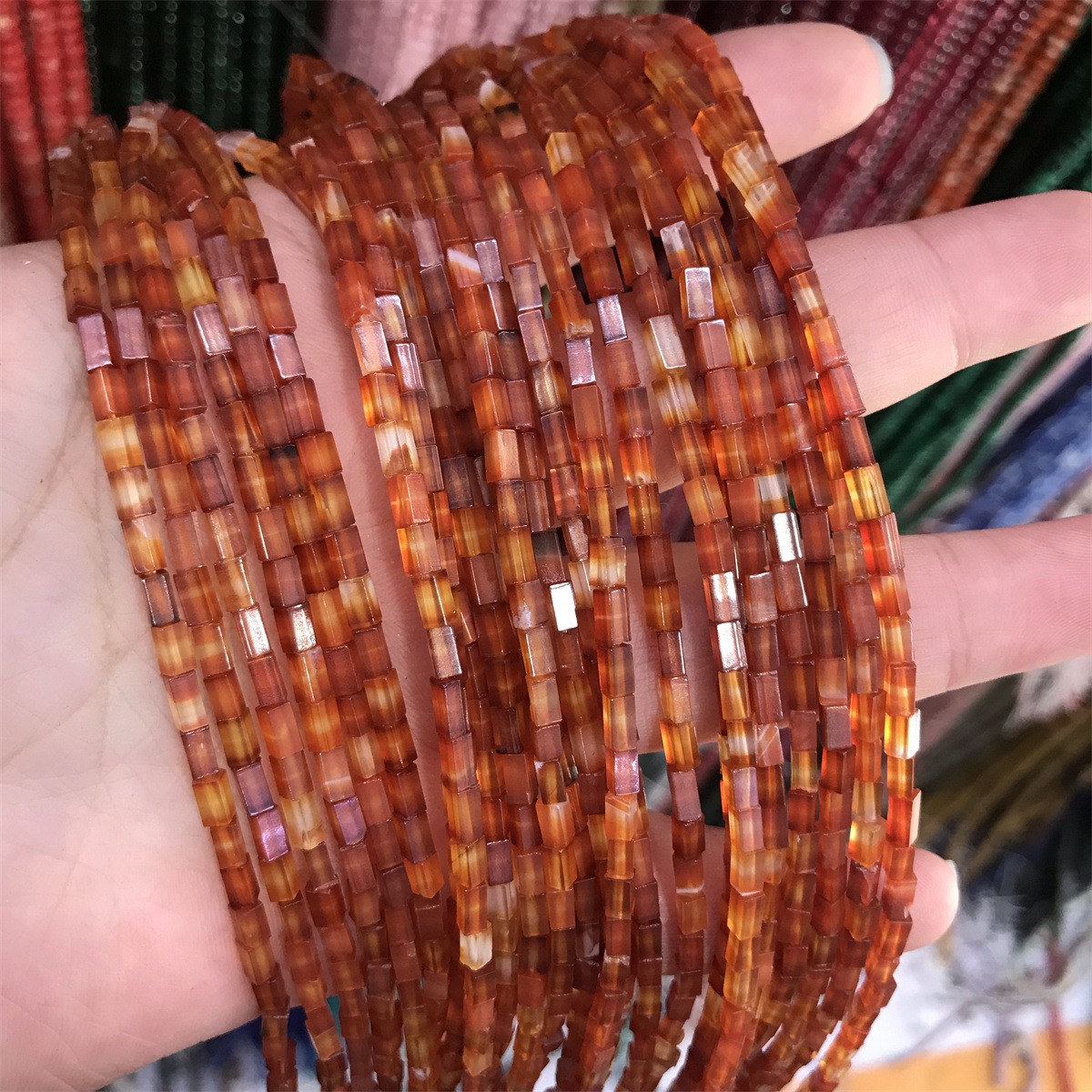 9:Square bar: 2*4mm red agate