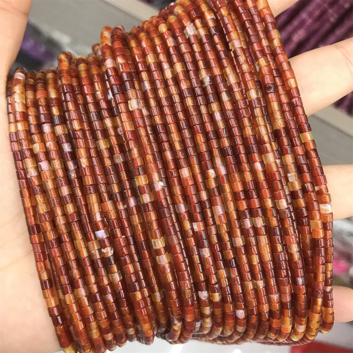 11:Haixi piece: 2*3mm red agate