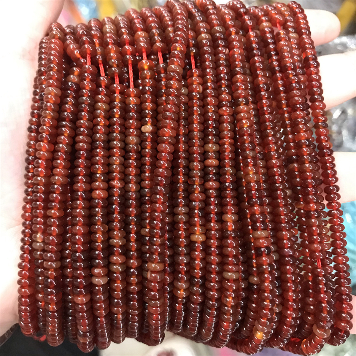14:Abacus beads: 2*4mm red agate