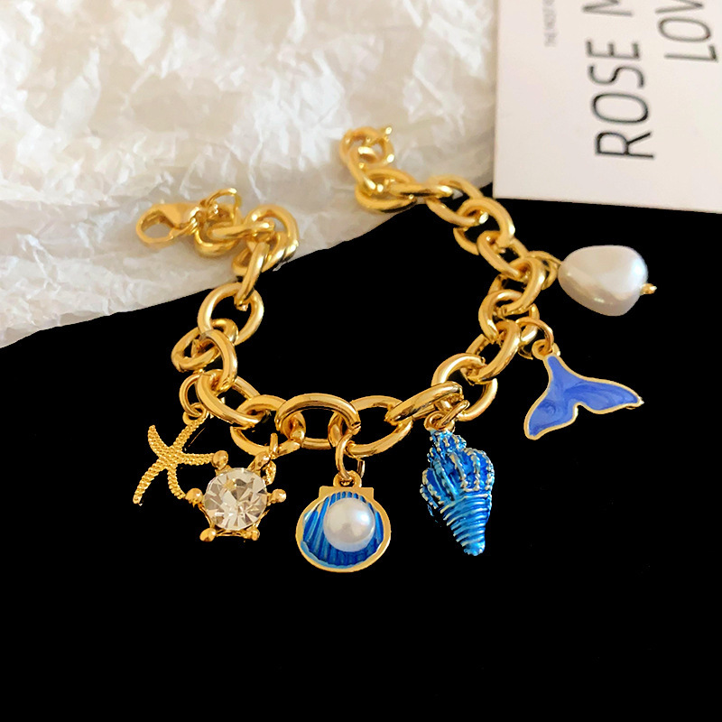 6:Blue Starfish Conch Bracelet
