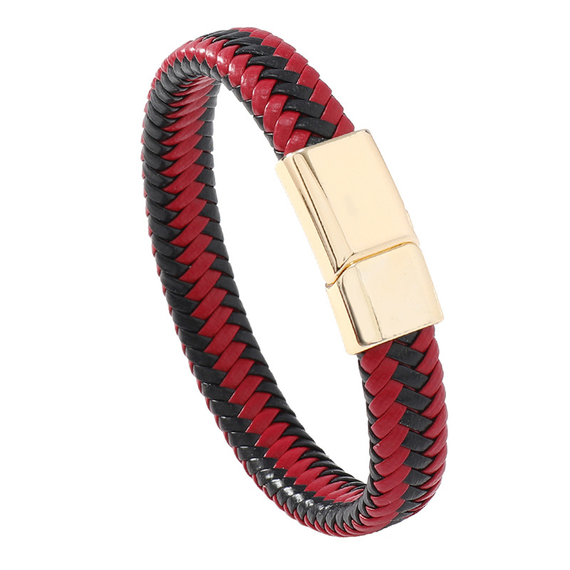 7:Gold buckle red leather