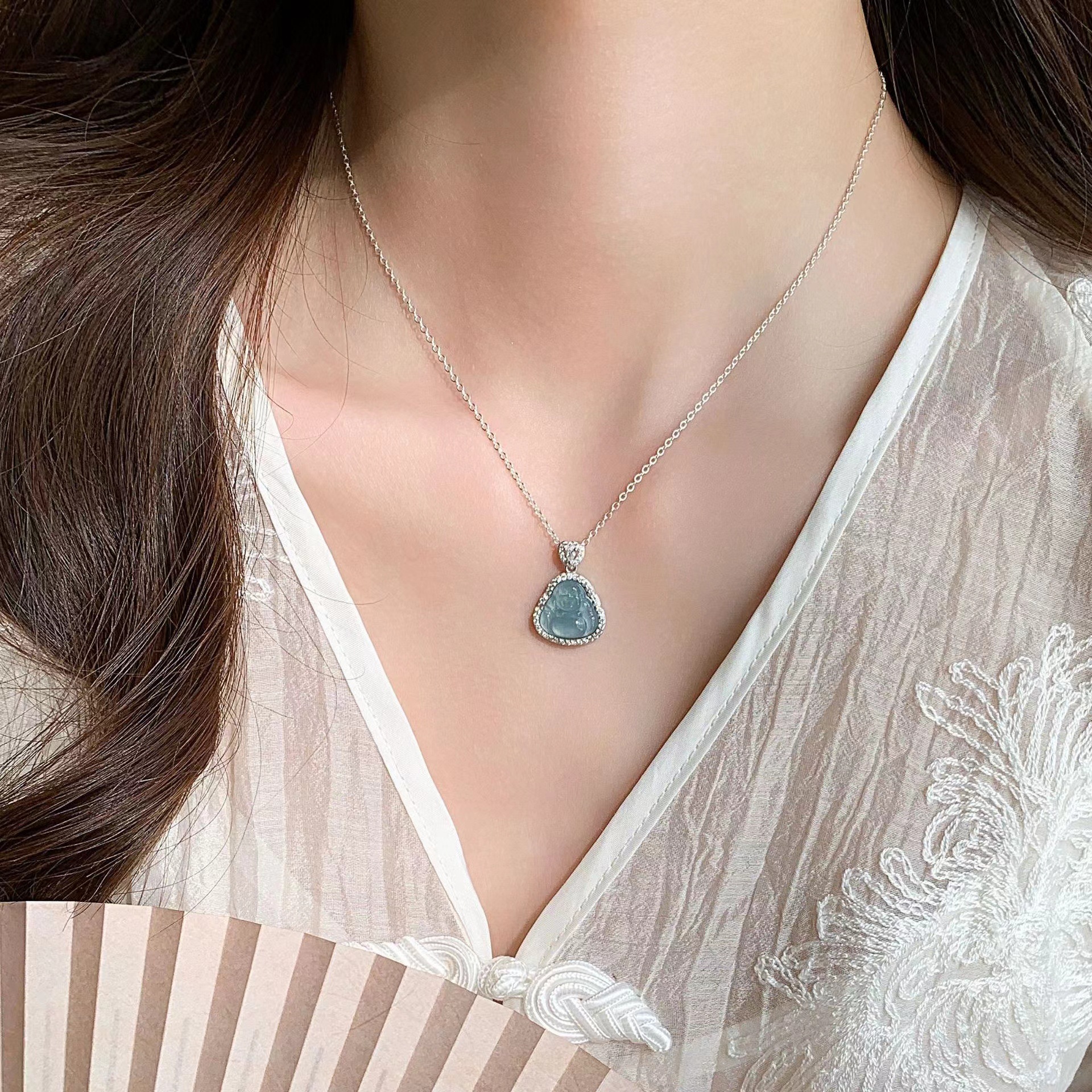 2:9294-silver buddha ice green