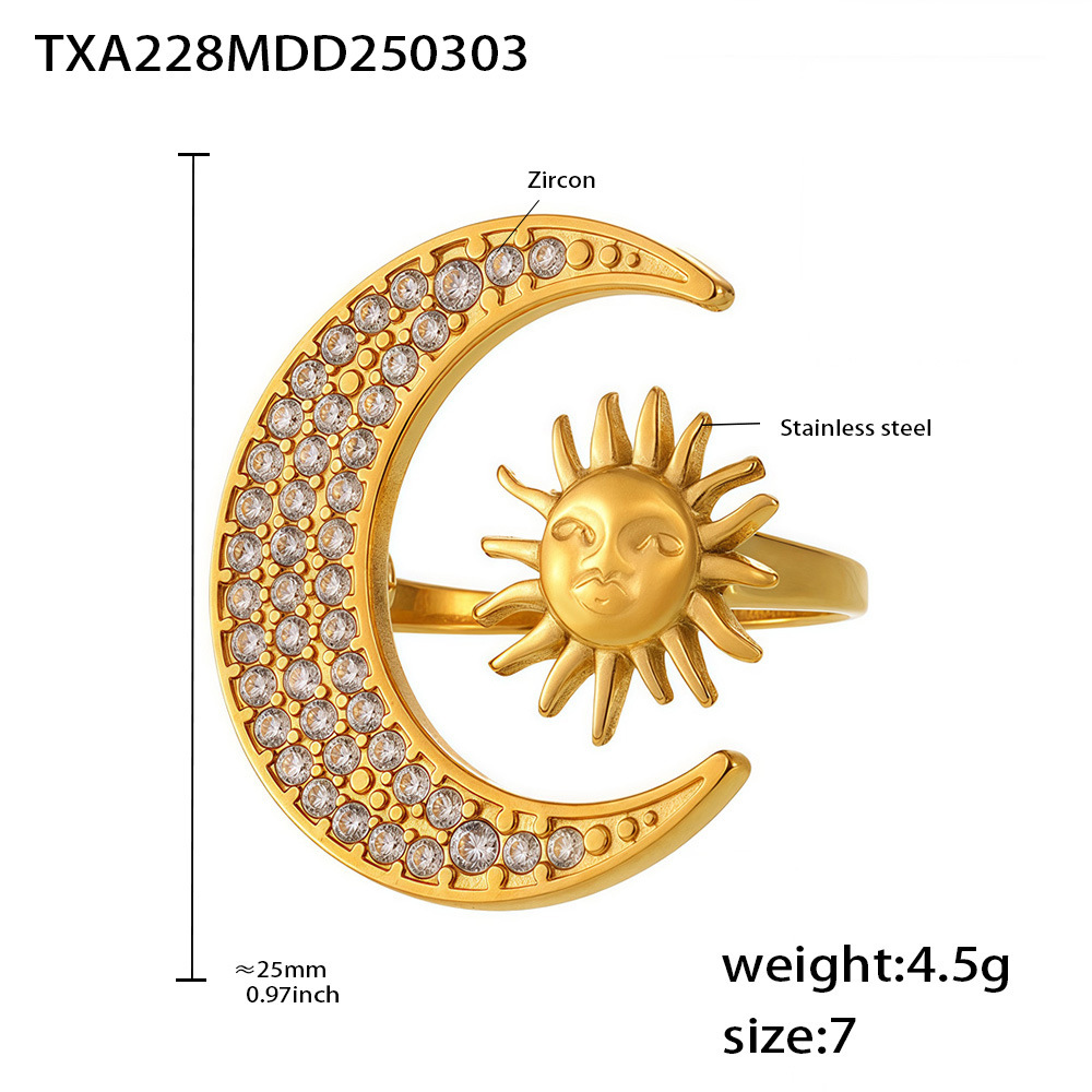 Golden white zircon ring