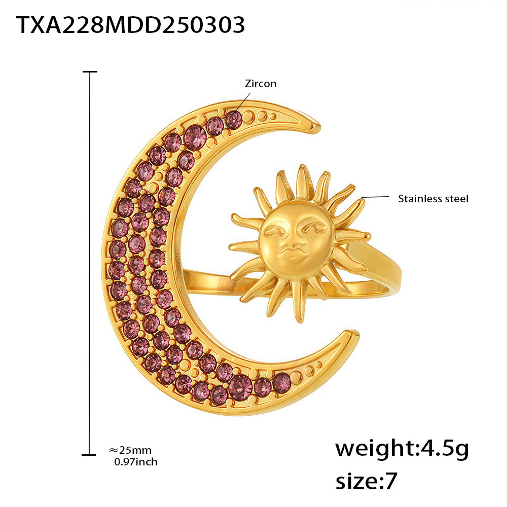 1:Golden pink zircon ring