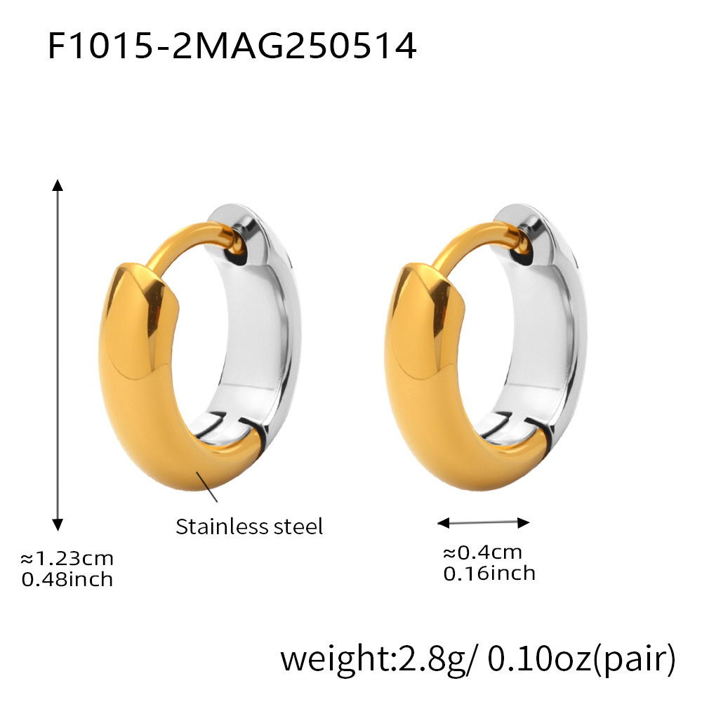 F1015-2 gold earrings-outer diameter height 12mm