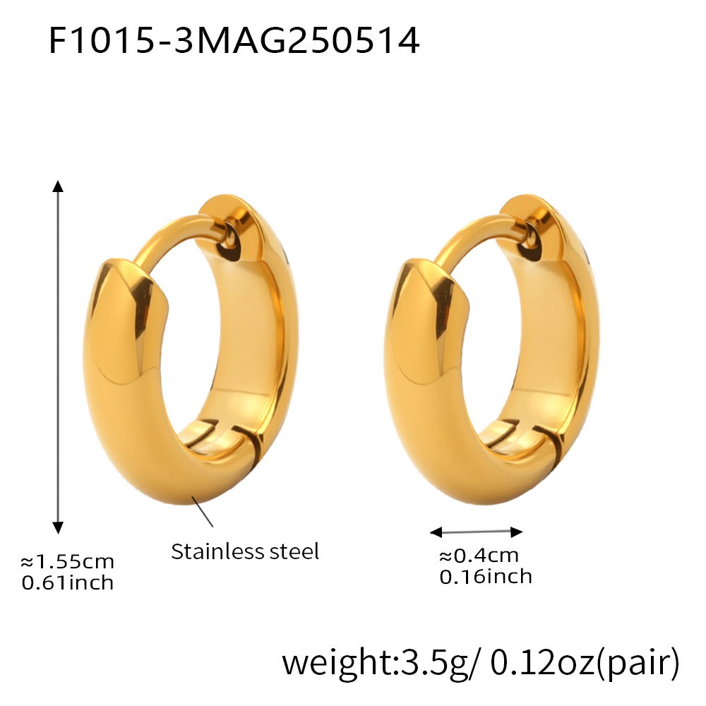 F1015-3 gold earrings-outer diameter height 15mm