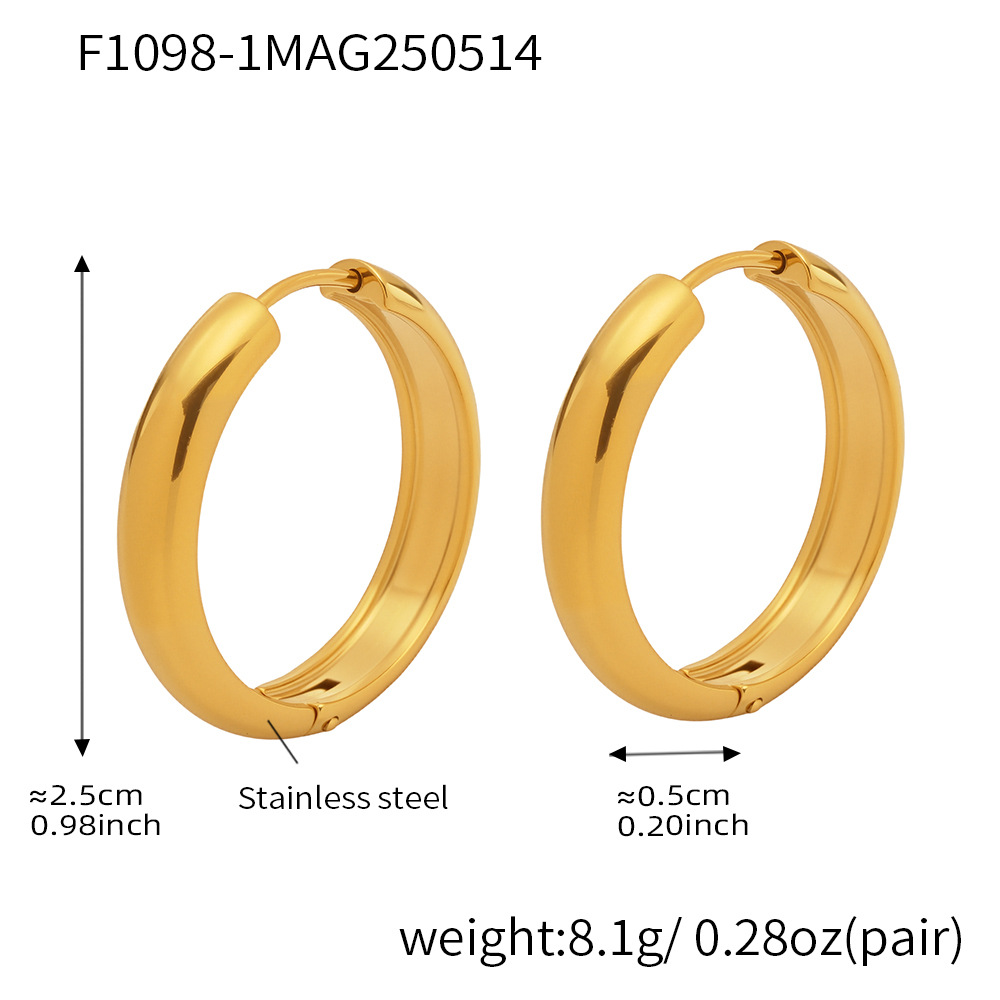 F1098-1 gold earrings-outer diameter height 25mm