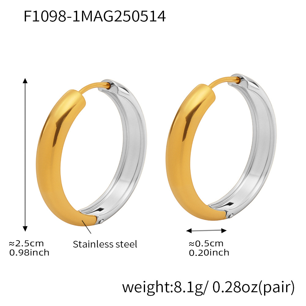 F1098-1 gold earrings-outer diameter 25mm