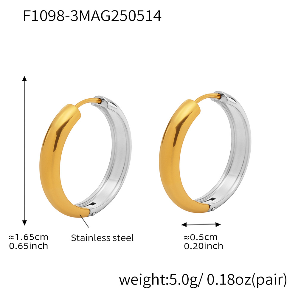 F1098-3 gold earrings-outer diameter 16mm