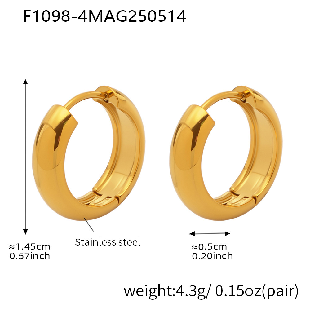F1098-4 gold earrings-outer diameter height 14mm
