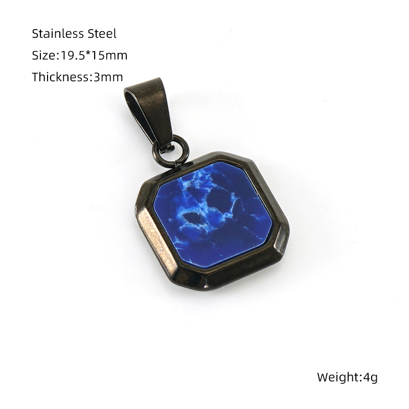 Black blue turquoise pendant