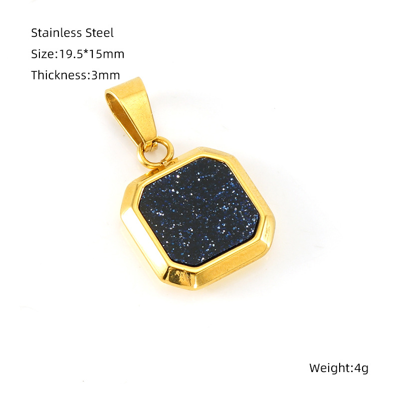 Gold blue sandstone pendant