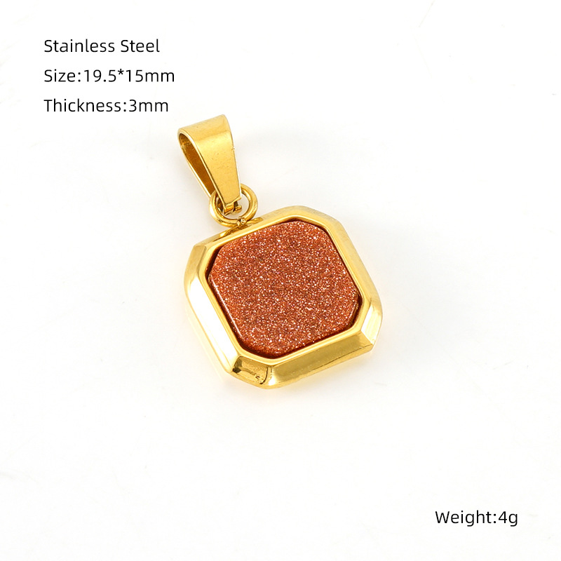3:Gold red gauze turquoise pendant