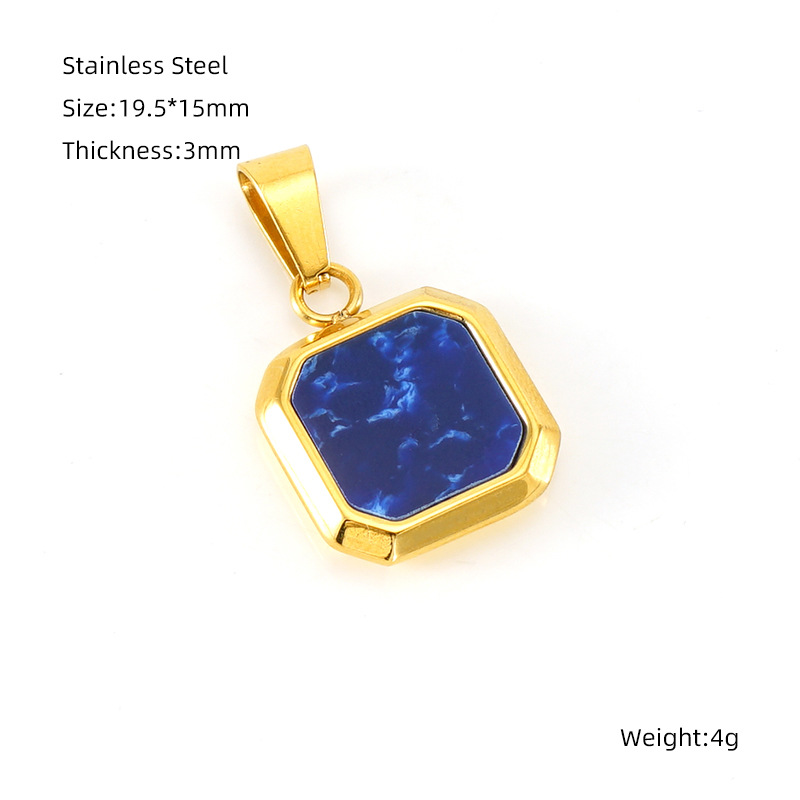 7:Gold blue turquoise pendant
