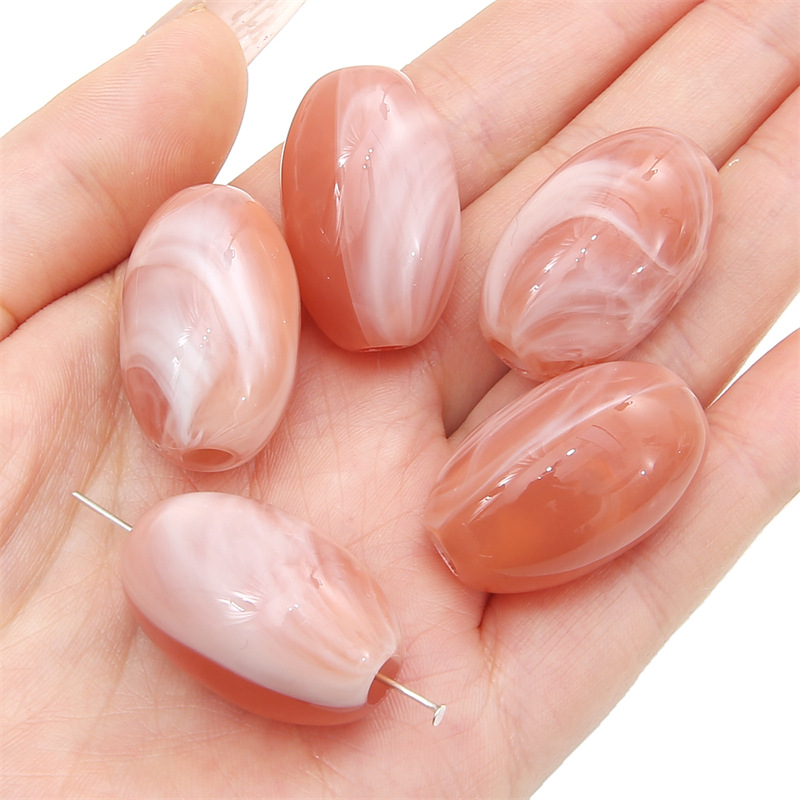 4:Bean paste red oval beads 18x 29mm/ aperture about 5mm 5/bag