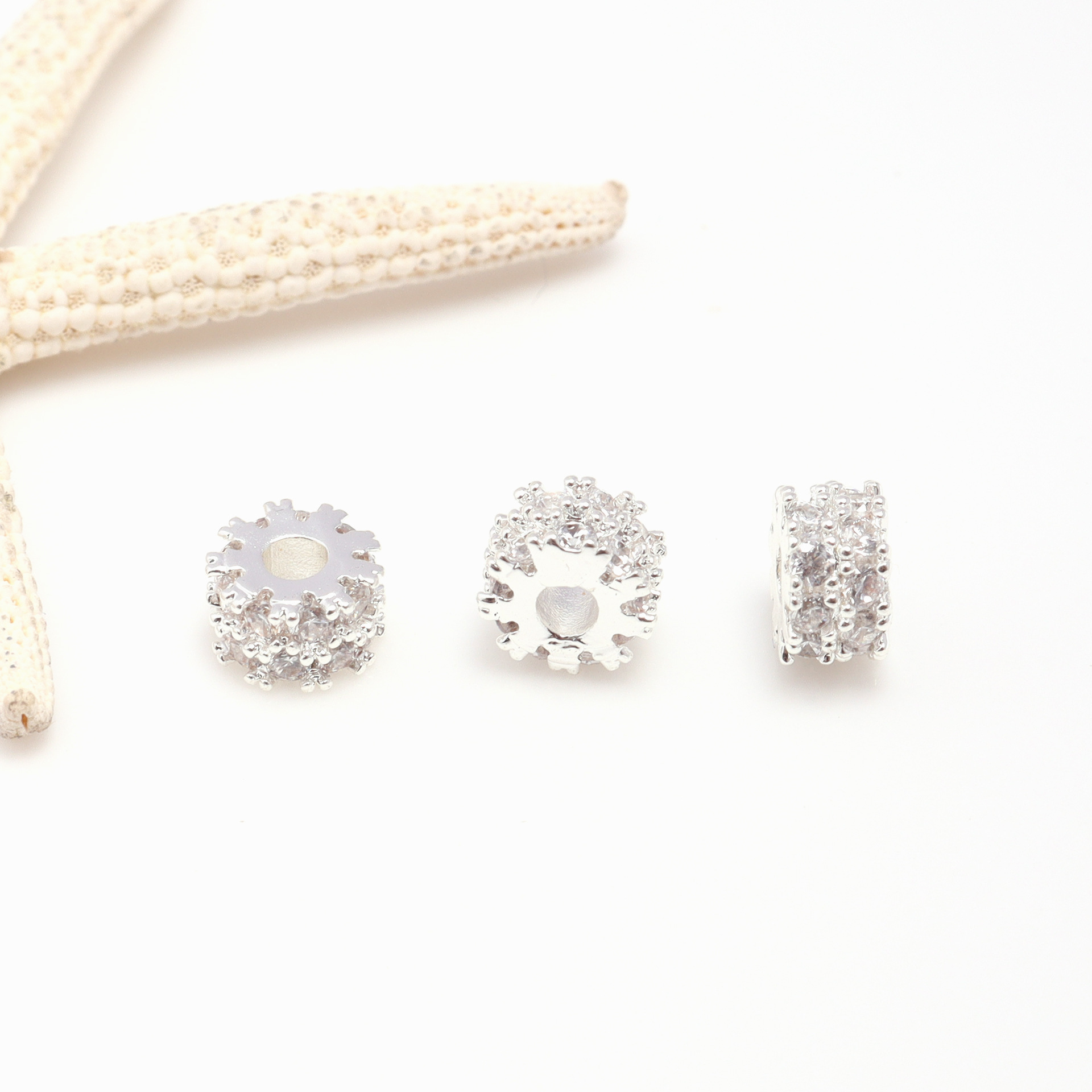 Silver [color preservation] 7mm zircon double laye