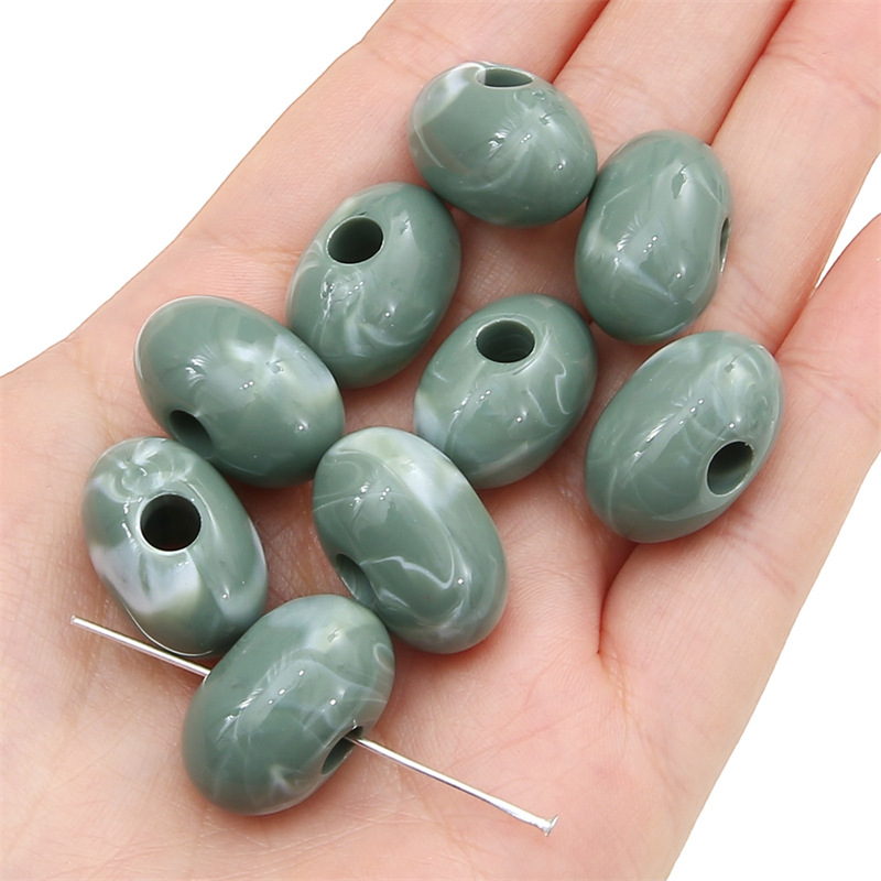 39:Large package gray green large ibei beads 21x 14mm/ aperture about 5mm 500 g/bag