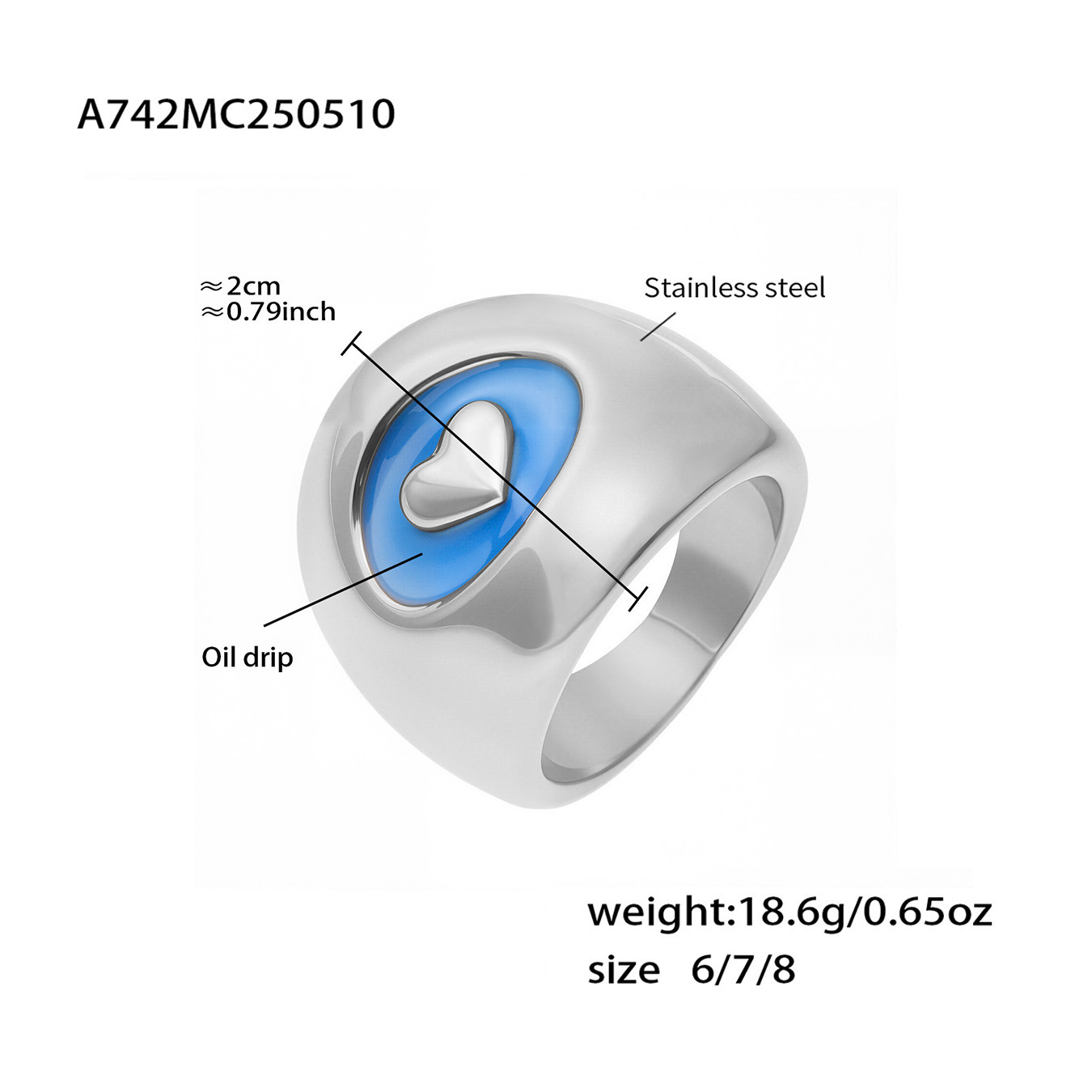 steel color US Size #7