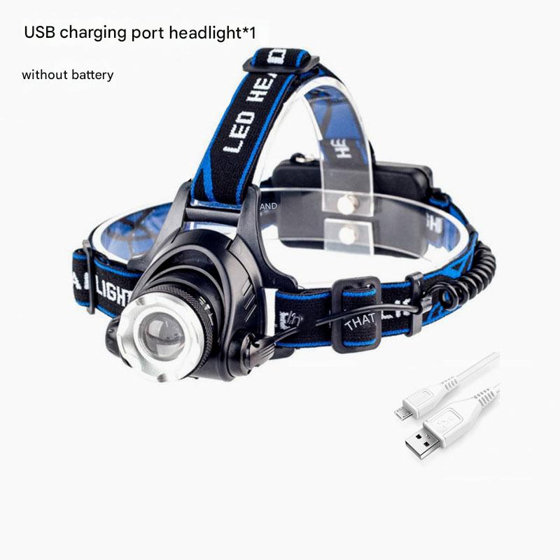 Headlamp USB charging port without battery