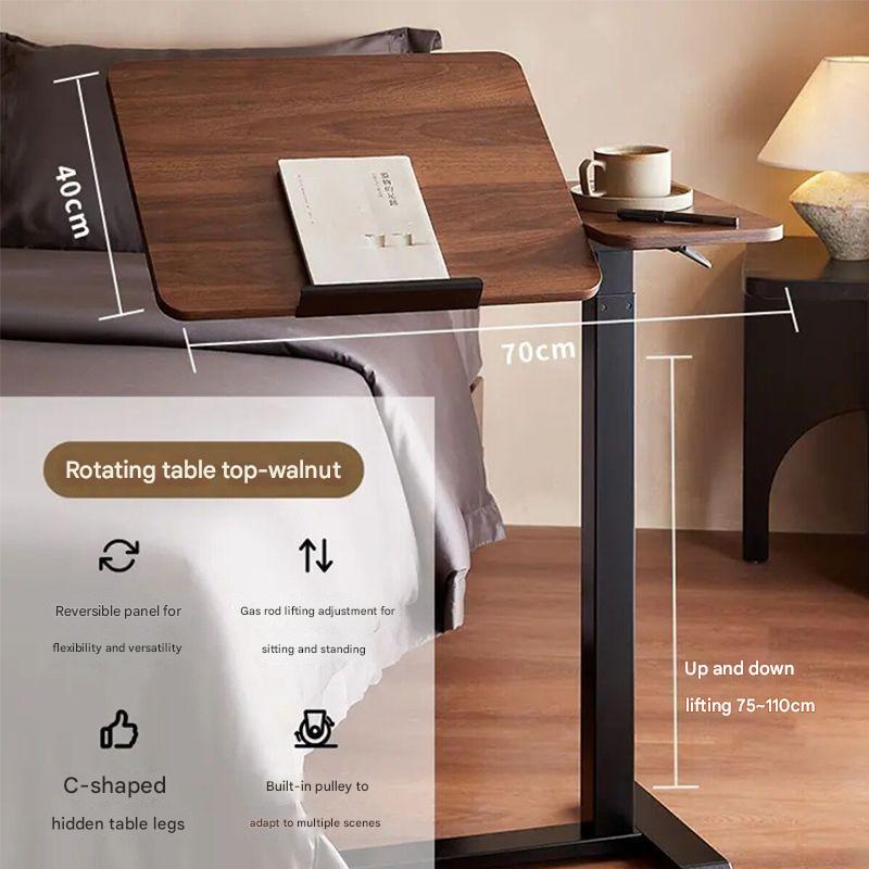 [pneumatic lifting] walnut color | hidden universal wheel | rotating table