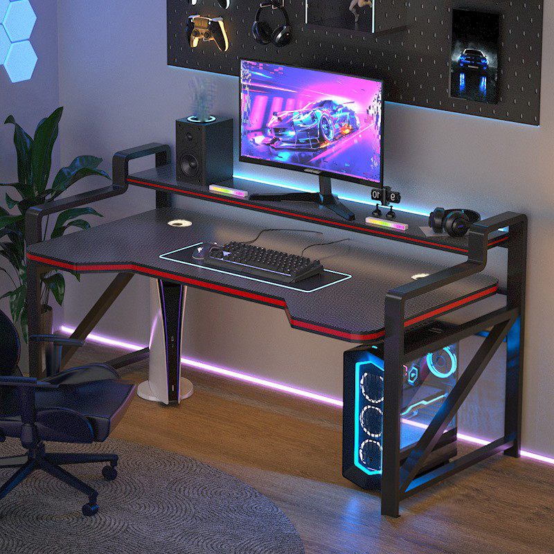 Double layer carbon fiber pattern computer desk 100*60