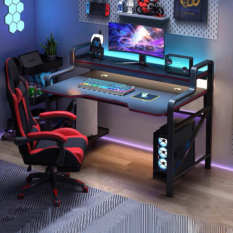 Double layer carbon fiber pattern computer desk 120*60