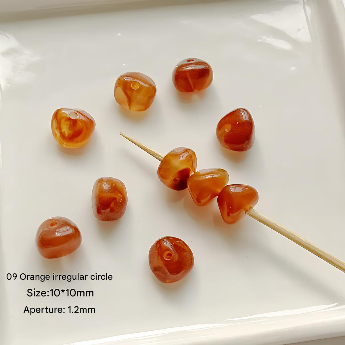 9:09 /10x10mm/Orange irregular round (10pcs)