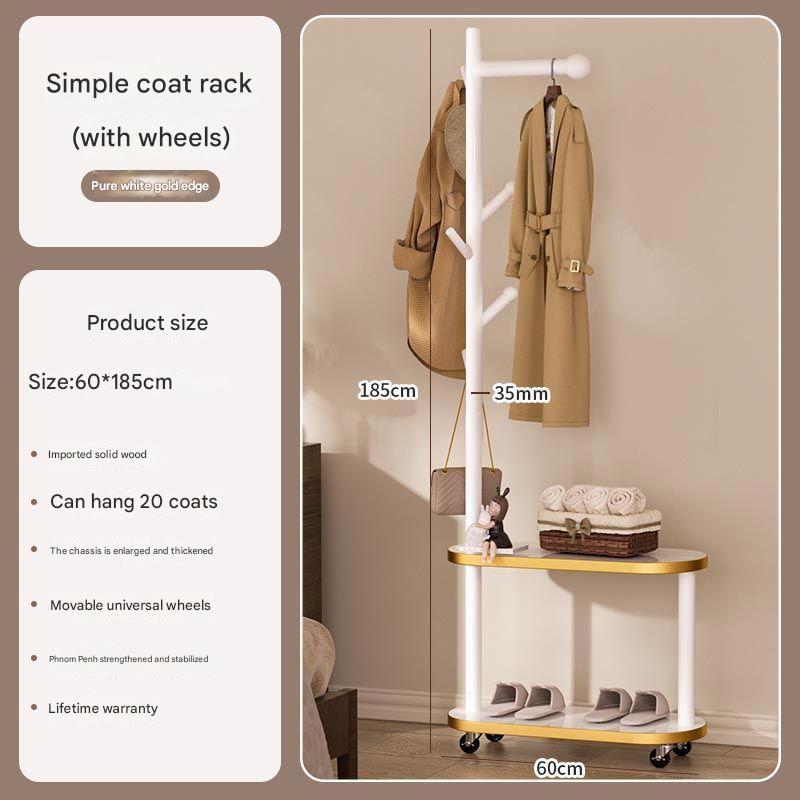 SP Golden Edge Oval Shape mobile coat rack white