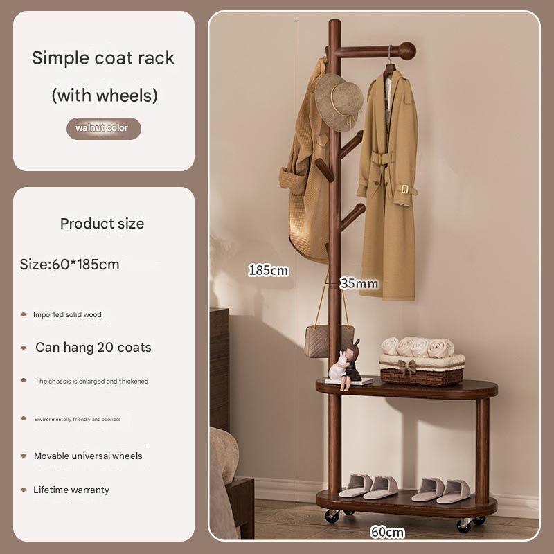SP Oval mobile coat rack in walnut color