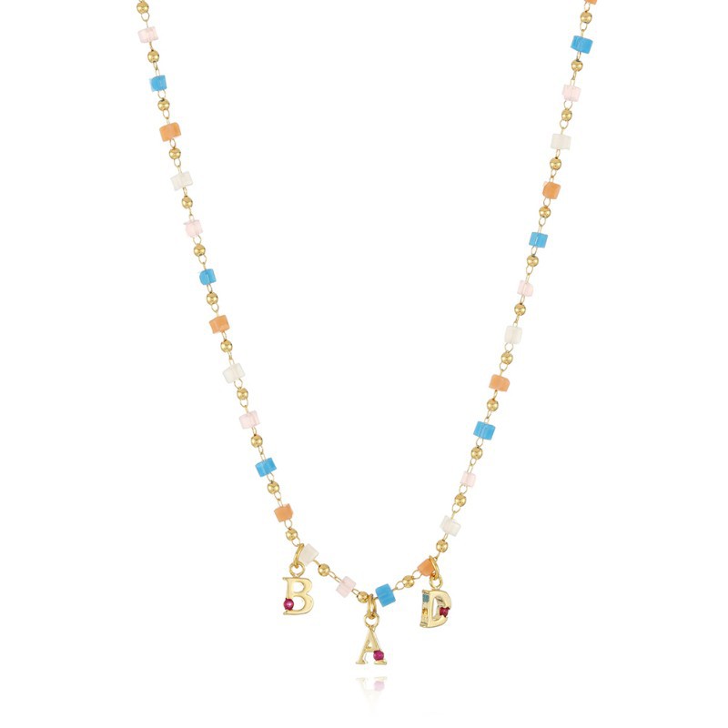 1:solid color macaroon necklace (excluding letter pendant)