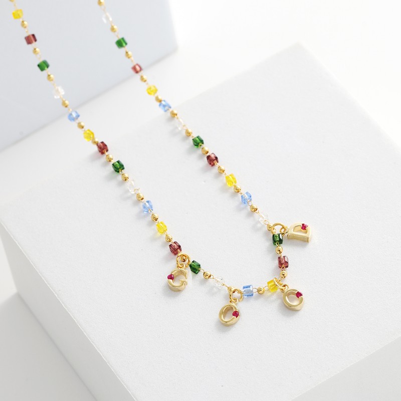 2:transparent color necklace (excluding letter pendant)