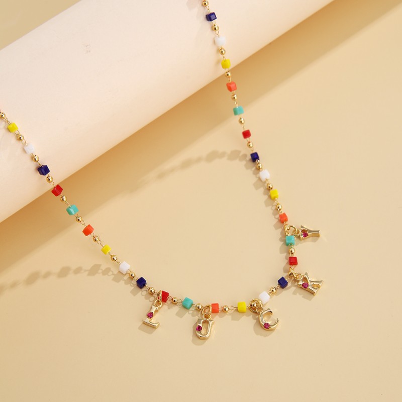 3:solid color necklace (excluding letter pendant)