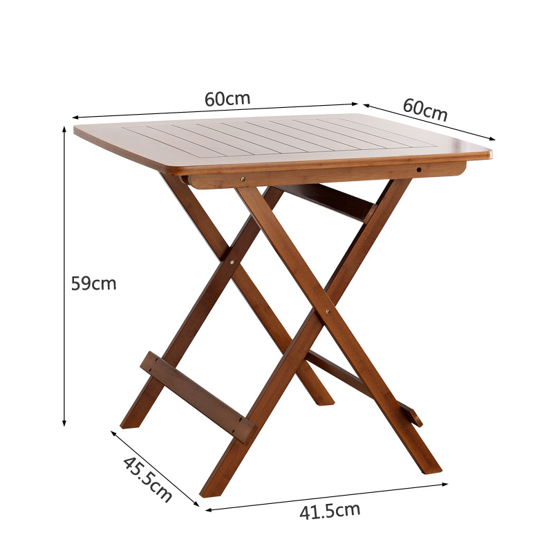 Brown folding table 60*60cm [59cm high]