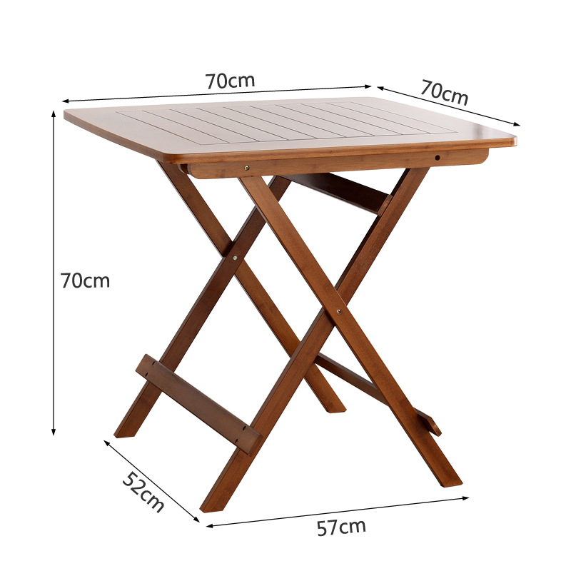 Brown folding table 70*70cm [70cm high]