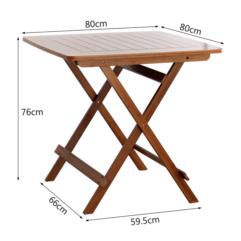 Brown folding table 80*80cm [75cm high]