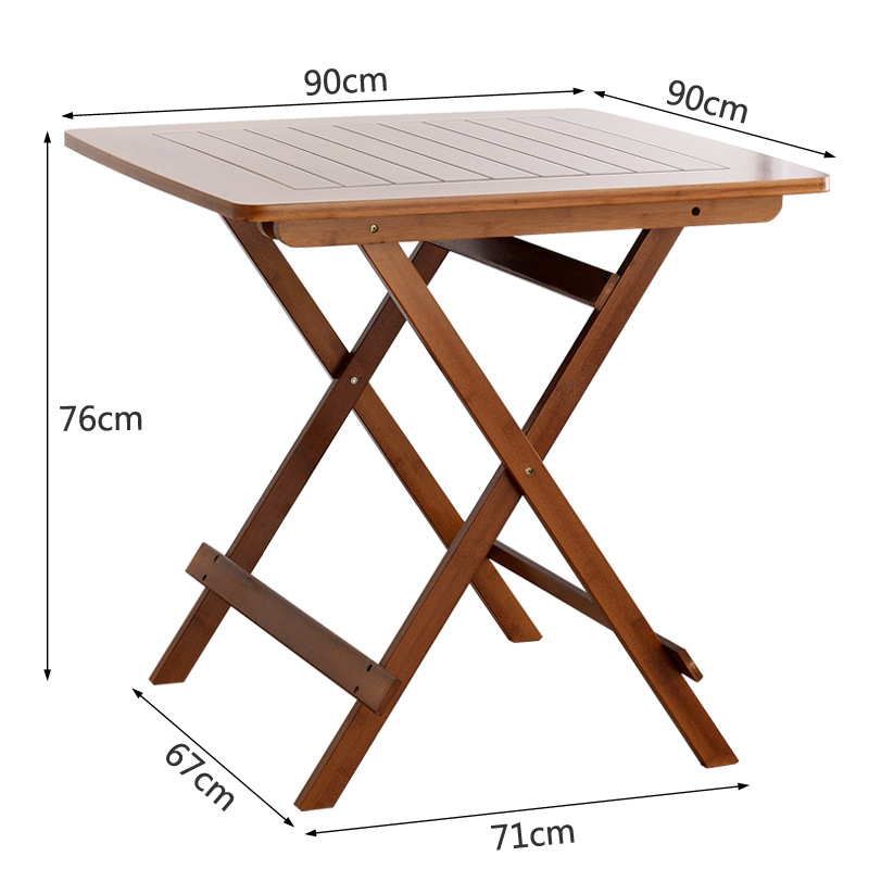Brown folding table 90*90cm [76cm high]