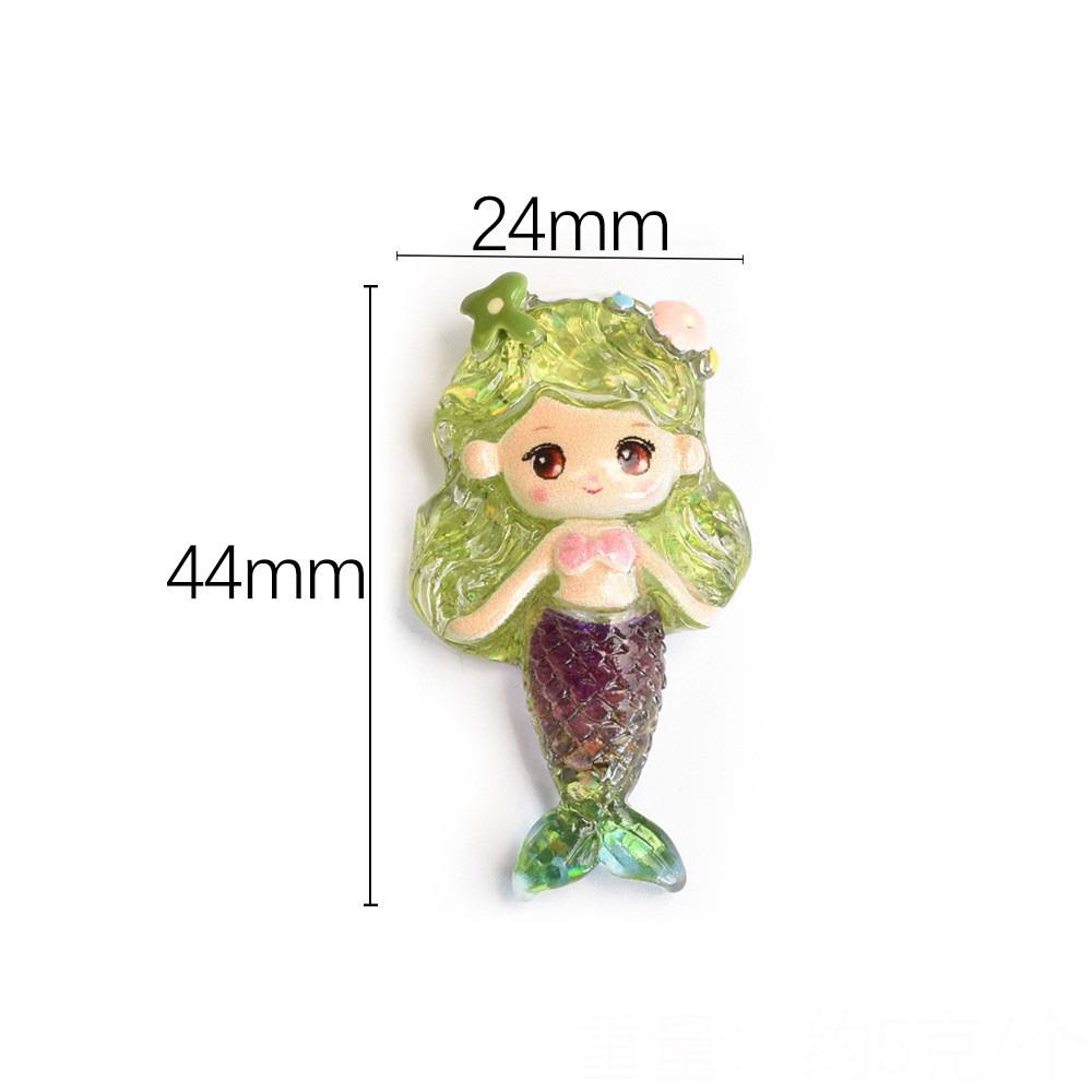 3:Gradient green flower mermaid