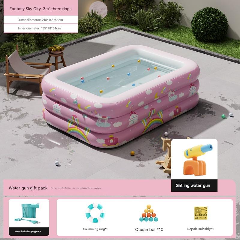 [Upgrade Thickened Bubble Bottom] 2.1 m Dream City-Standard Gatling Water Gun