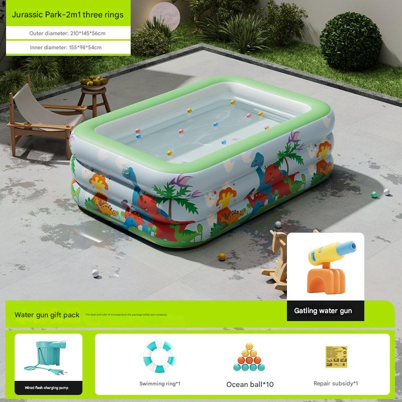 [Upgrade Thickened Bubble Bottom] 2.1 m Dinosaur World-Standard Gatling Water Gun