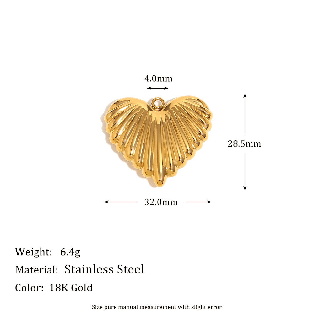 Striped hollow love pendant-gold