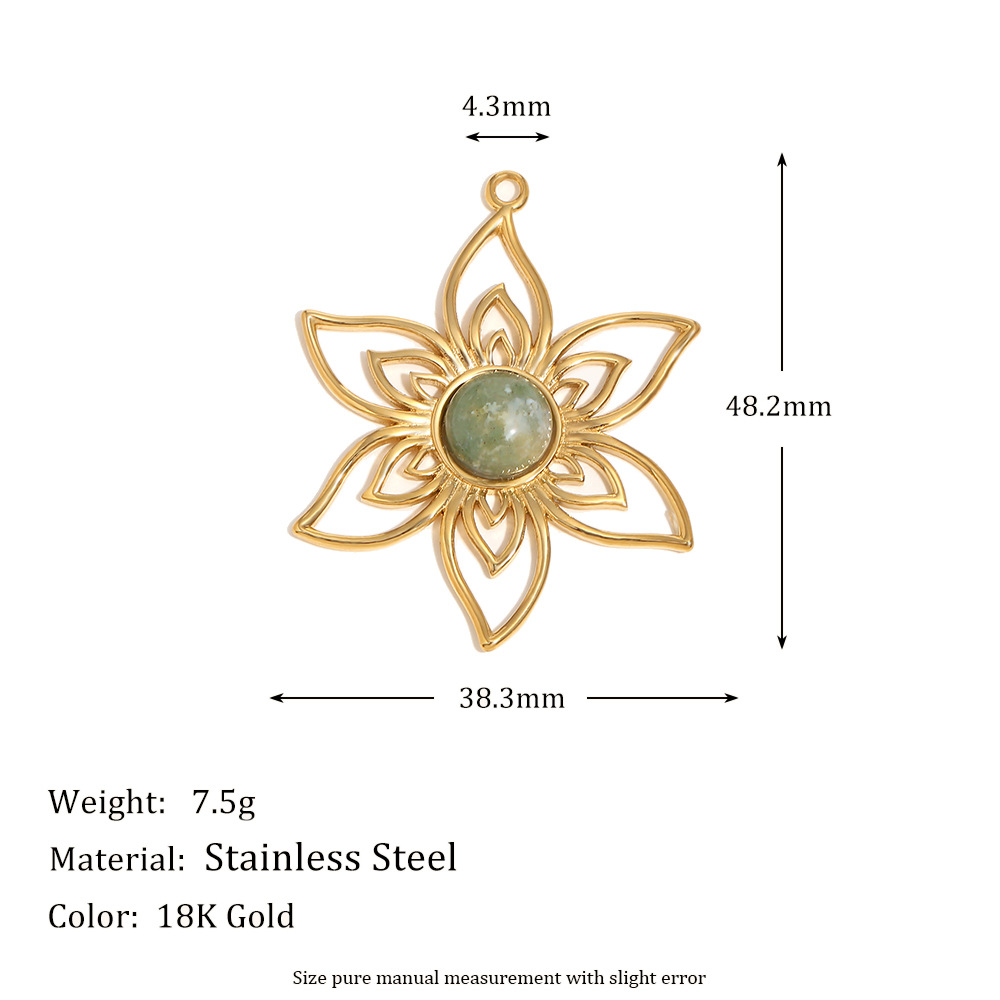 10:Natural stone flower pendant