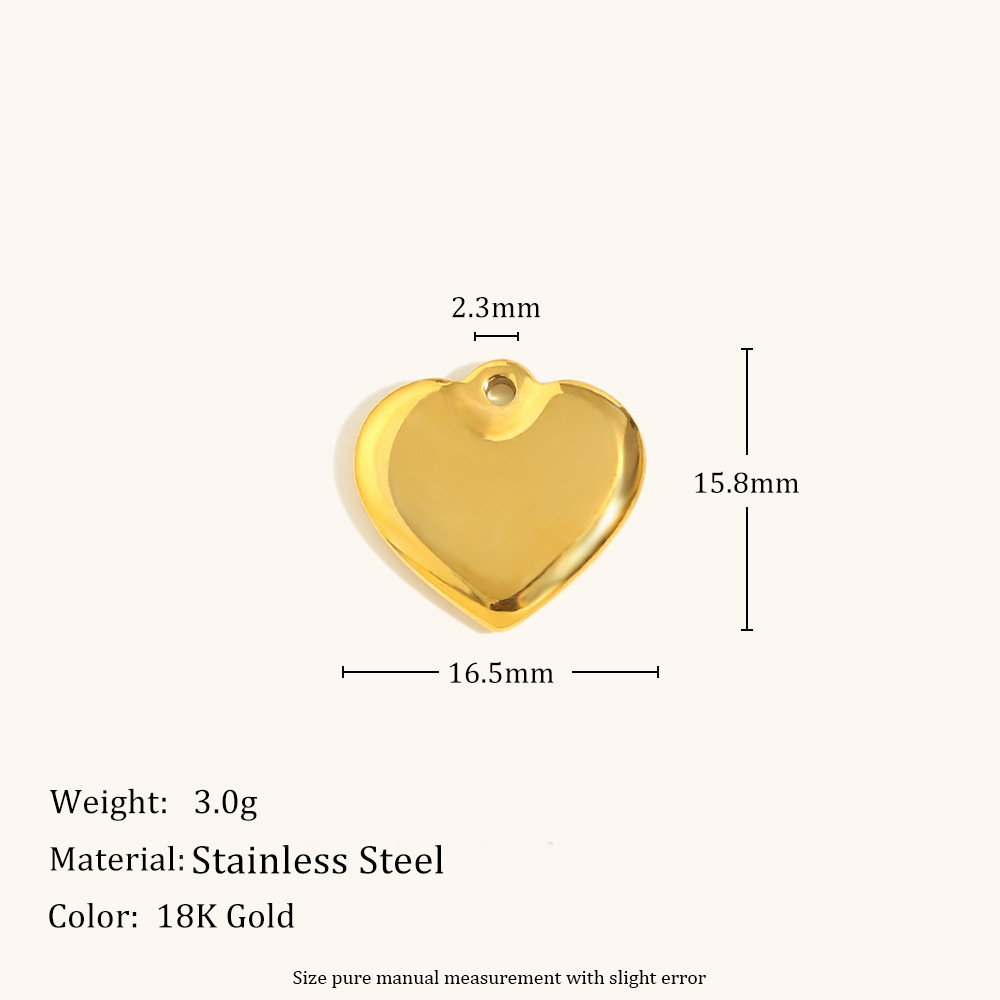 Flat heart pendant-gold