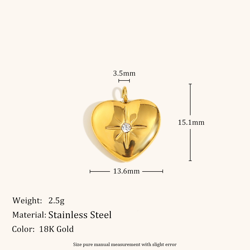 1:Single dot diamond love pendant-gold
