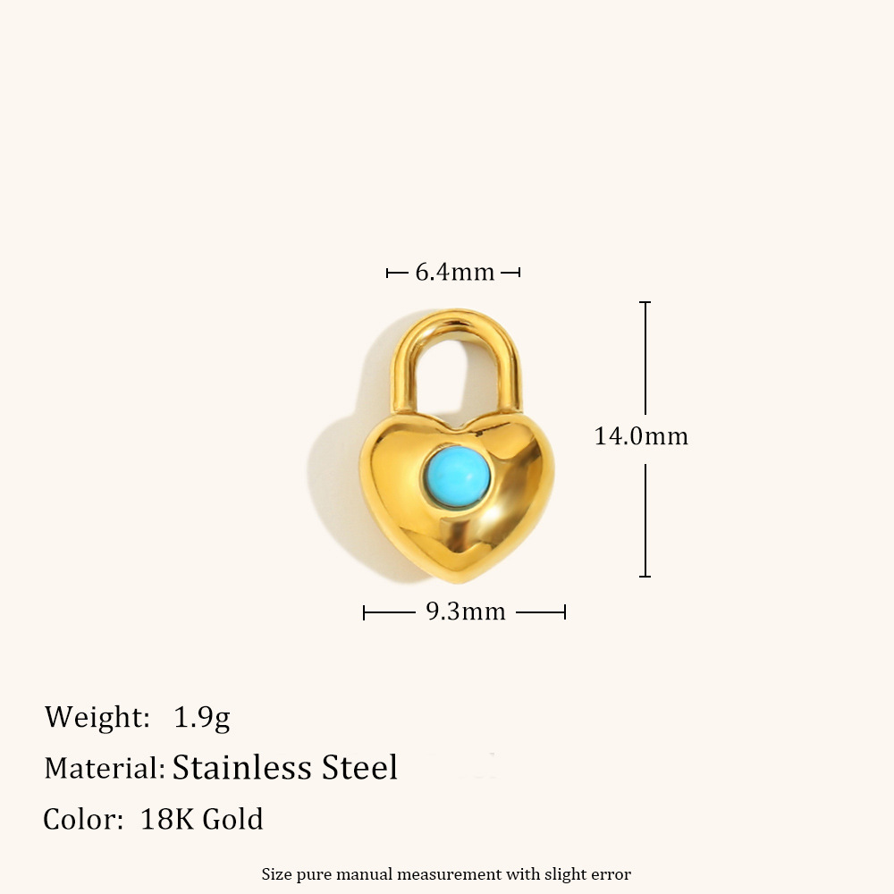 3:Glue bead love pendant-gold