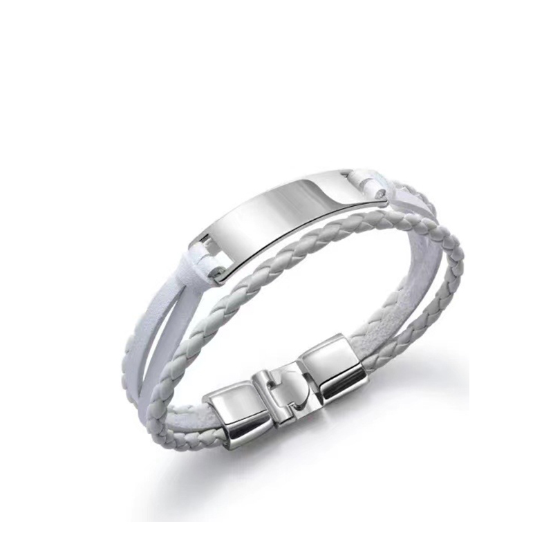 6:White Leather Rope Steel Brand