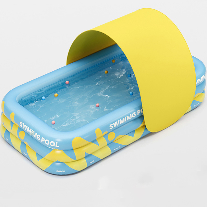 3m/3-layer pool with sunshade 378x115cm